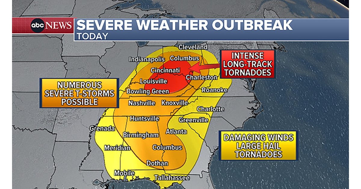 Storms cause damage across Ohio, Kentucky, Tennessee; millions still face severe weather warnings 