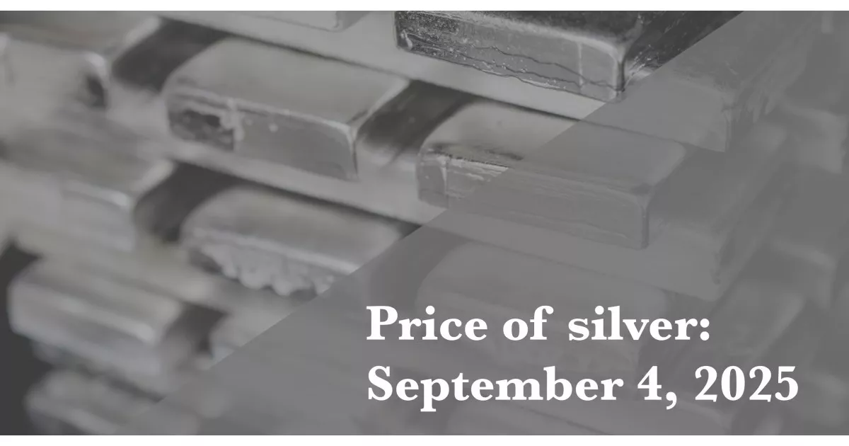 Silver price on Thursday, September 4, 2025, was approximately $24.50 per ounce.