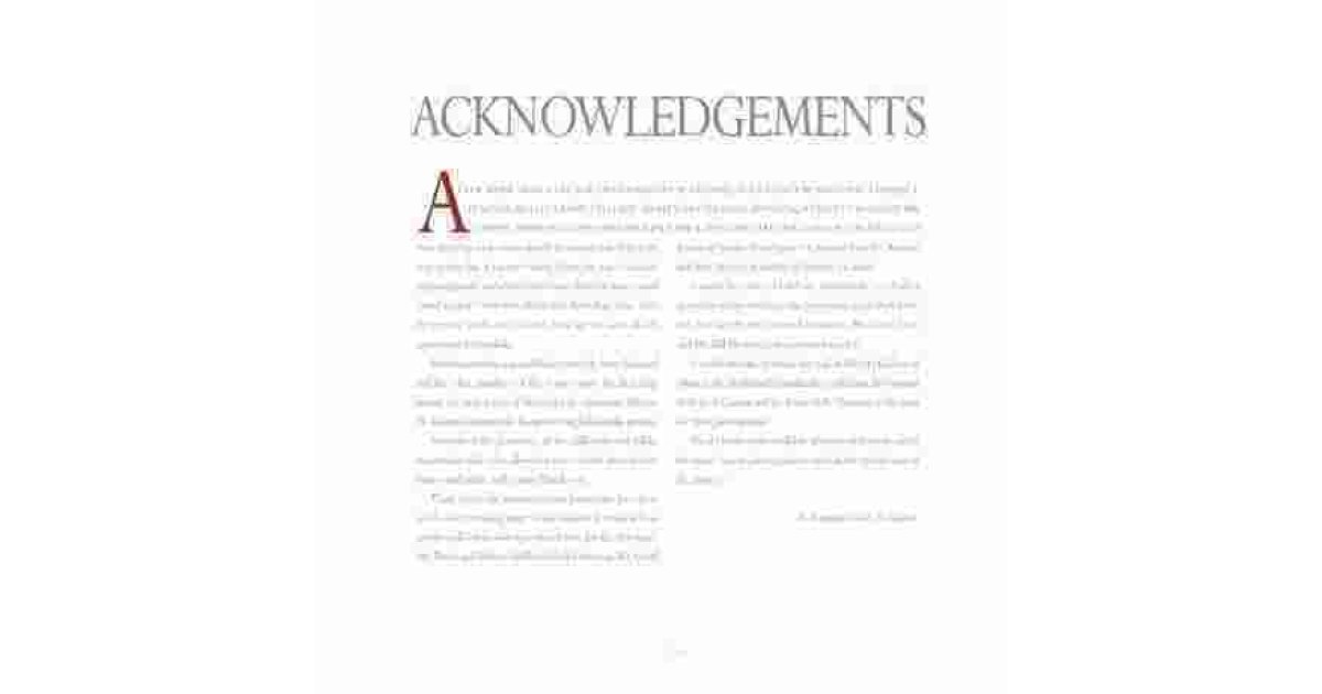 Acknowledgements Meaning and Definition