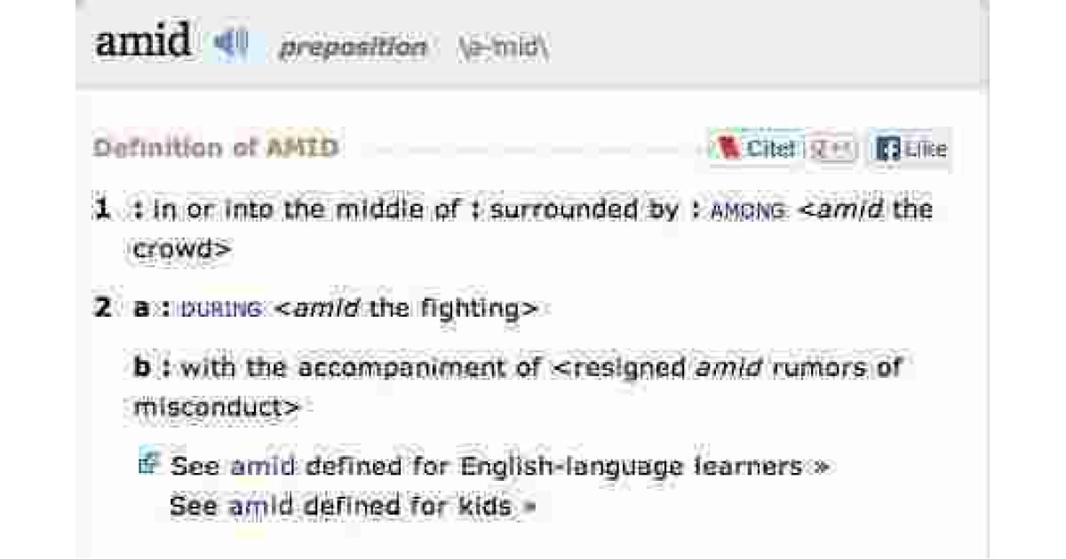 Amid Meaning and Definition