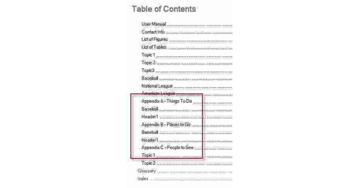 Appendices Meaning and Definition