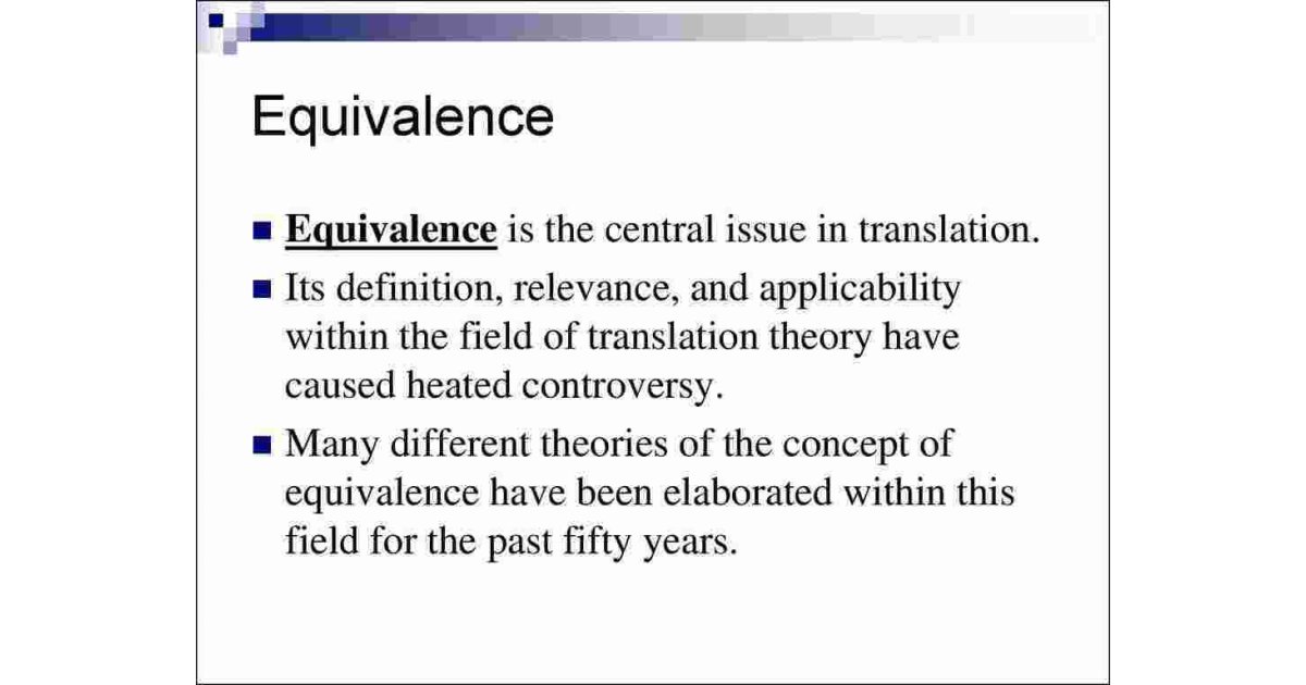 Equivalence Meaning and Definition