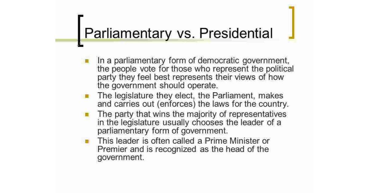 Parliamentary Meaning and Definition