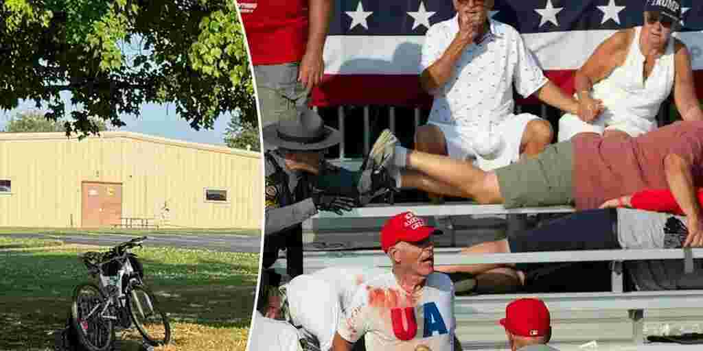 Eerie photo of Trump shooter's bike left at rally site as expert questions why 'flying squad' wasn't mobilized 