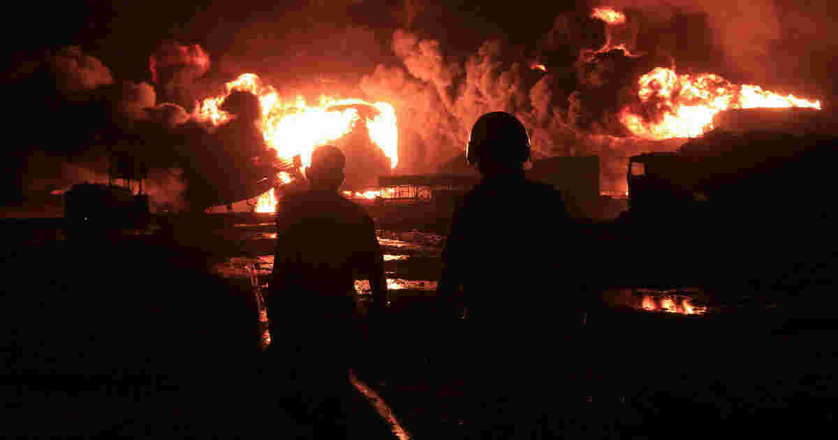 Yemen's Houthi-held port of Hodeida still ablaze 2 days after Israeli strike 