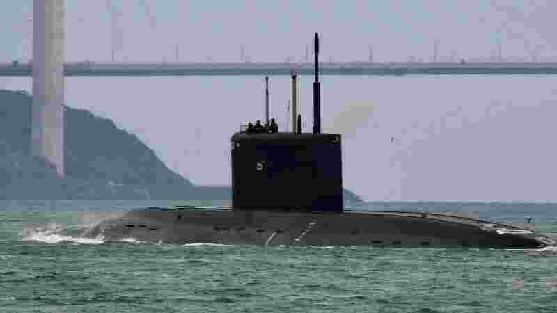 Russian submarine sunk in Crimean port, Ukraine claims