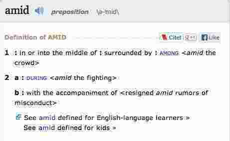 Amid Meaning and Definition