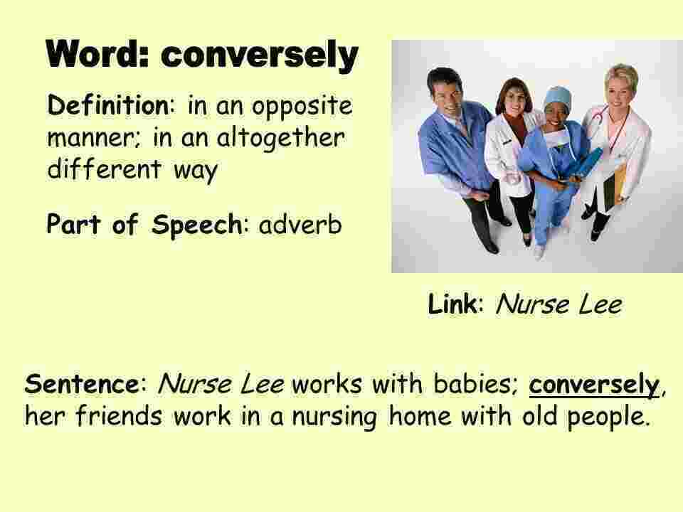 Conversely Meaning and Definition