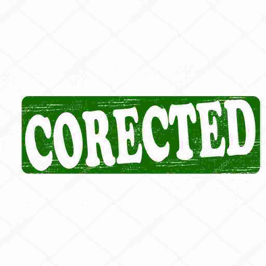 Corrected Meaning and Definition
