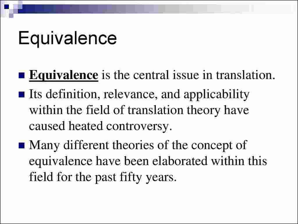 Equivalence Meaning and Definition