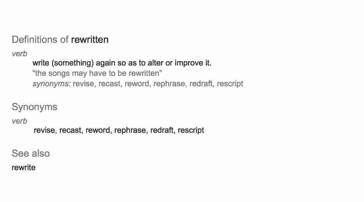 Rewritten Meaning and Definition