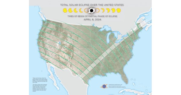 What time the 2024 solar eclipse starts, reaches peak totality and ends today 