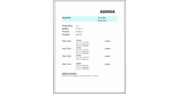 Agenda Meaning and Definition