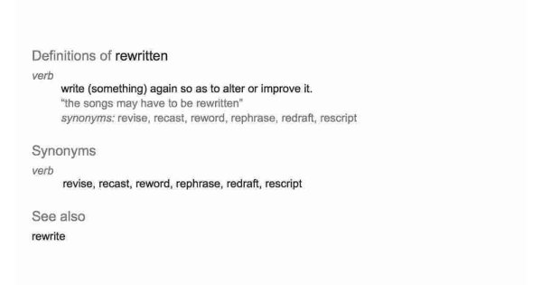 Rewritten Meaning and Definition