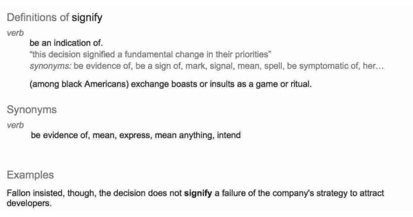 Signify Meaning and Definition