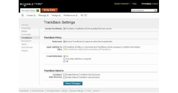 Trackback Meaning and Definition