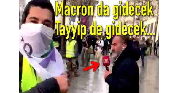 TRT Protest from a Turkish activist in Paris at the Yellow Vests Protests