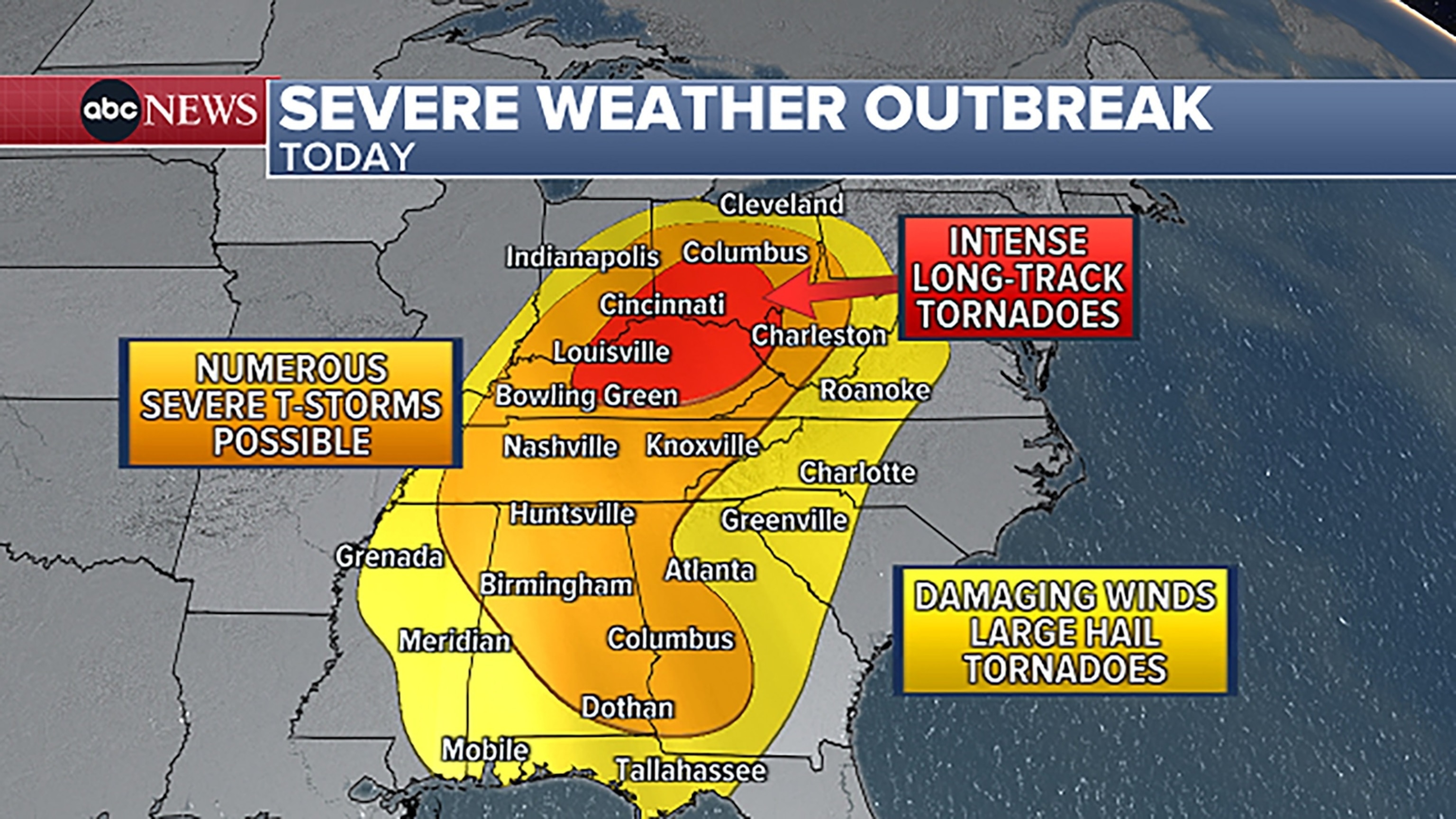 Storms cause damage across Ohio, Kentucky, Tennessee; millions still face severe weather warnings 
