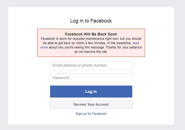 Is Facebook down? There is a problem accessing Facebook.
