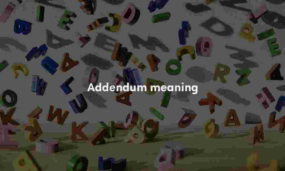 Addendum definition Addendum meaning