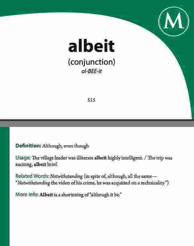 Albeit Meaning and Definition