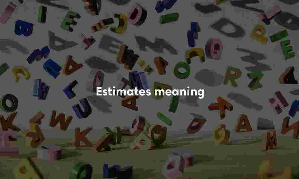 Estimates definition Estimates meaning