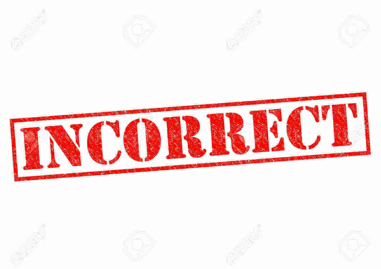 Incorrect Meaning and Definition