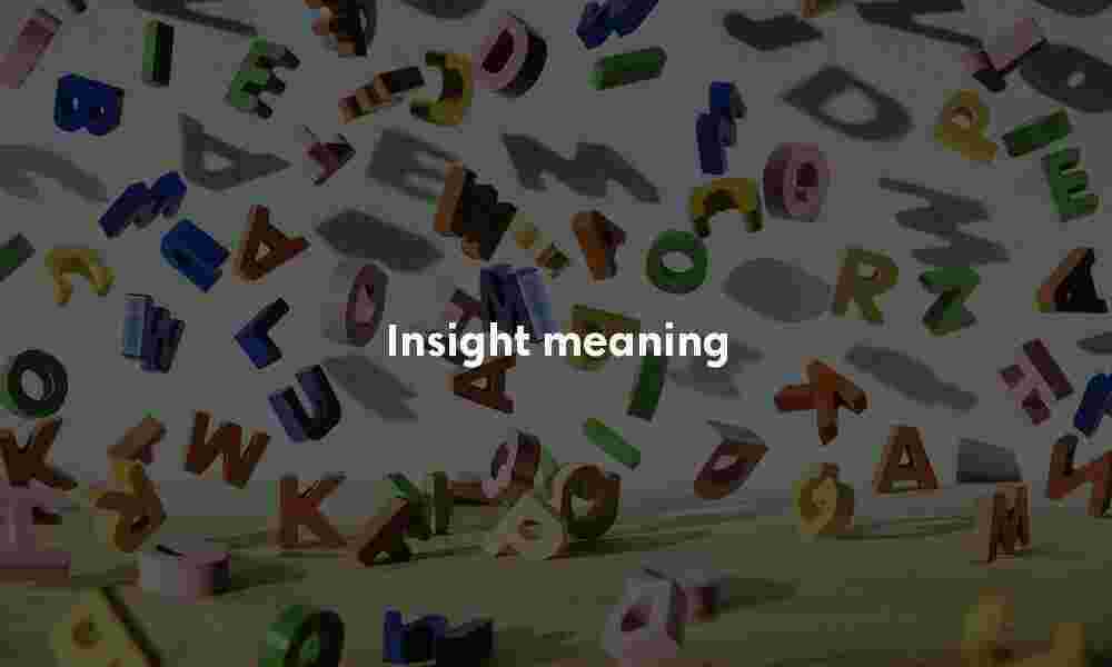 Insight definition Insight meaning