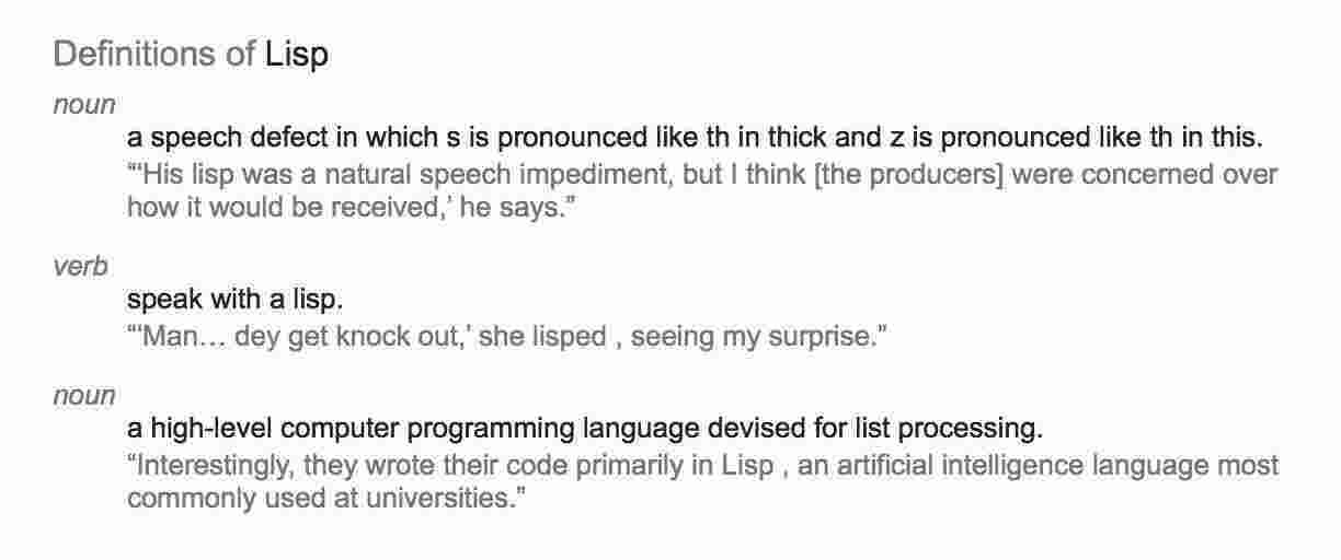 Lisp Meaning and Definition