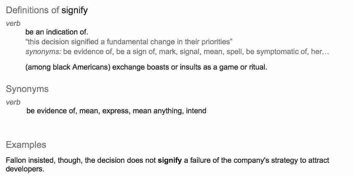 Signify Meaning and Definition