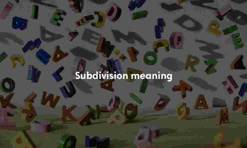 Subdivision meaning