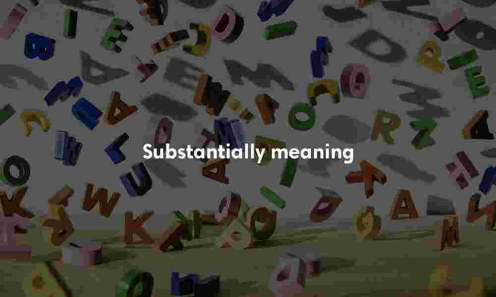 Substantially definition Substantially meaning
