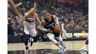Clippers guard Russell Westbrook out indefinitely after breaking left hand in win over Wizards 