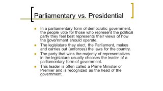 Parliamentary Meaning and Definition