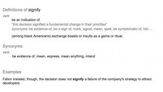 Signify Meaning and Definition