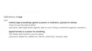 Sue Meaning and Definition