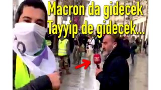 TRT Protest from a Turkish activist in Paris at the Yellow Vests Protests